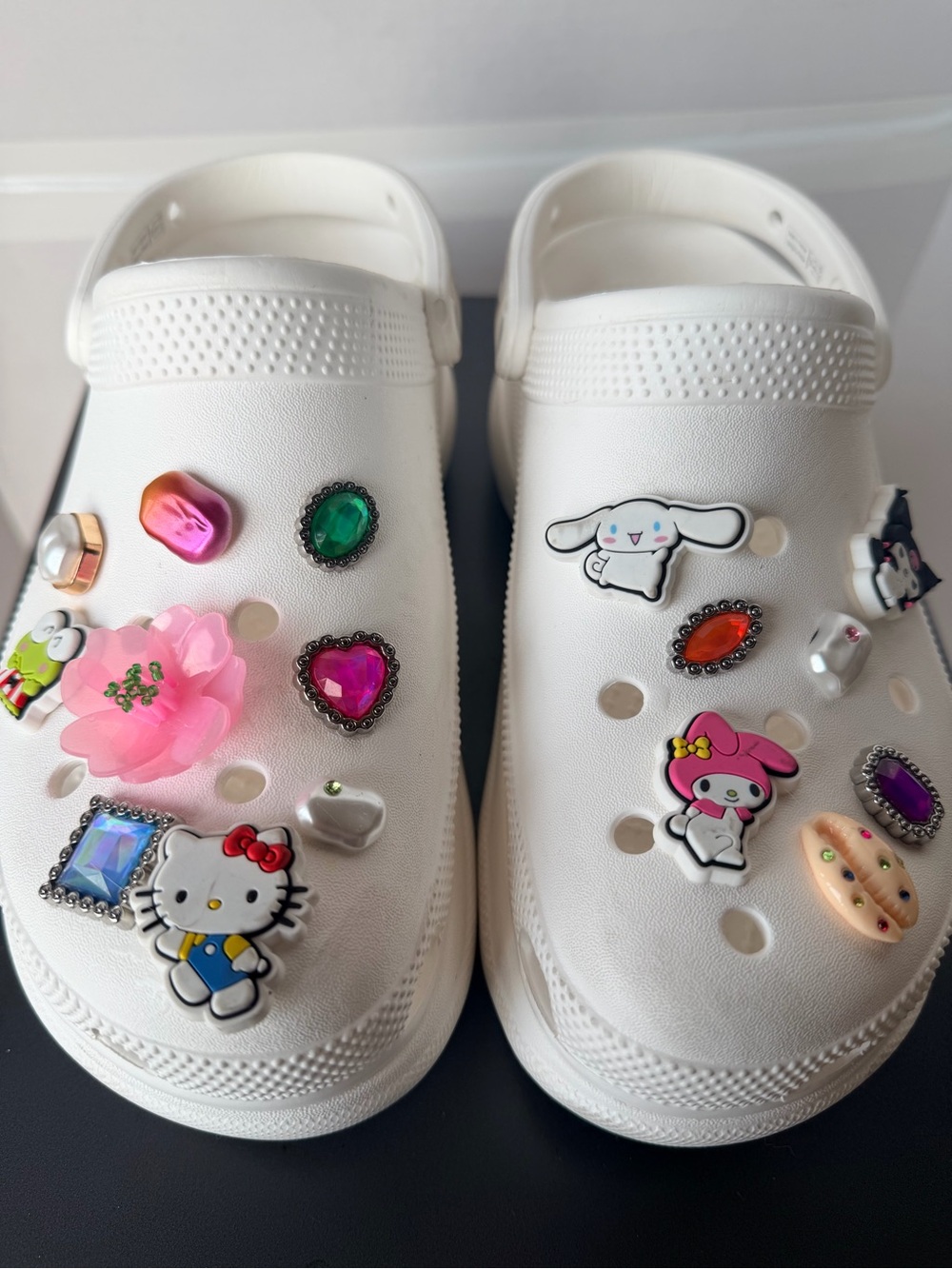 Crocs White Clog Shoes with Cute Character Charms